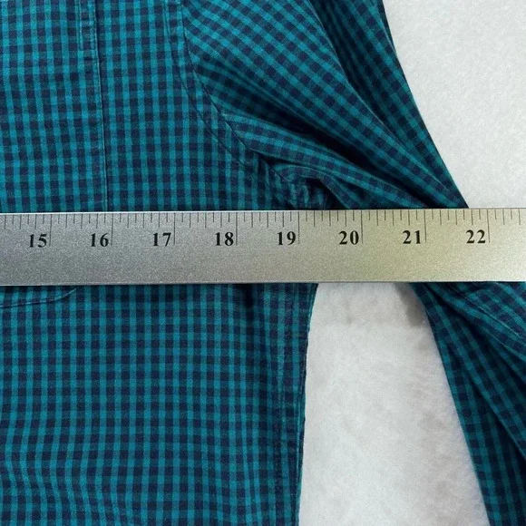 Penguin MunsingWear Shirt Mens Sz S Heritage Slim Fit Gingham Button Front Blue - Picture 9 of 10